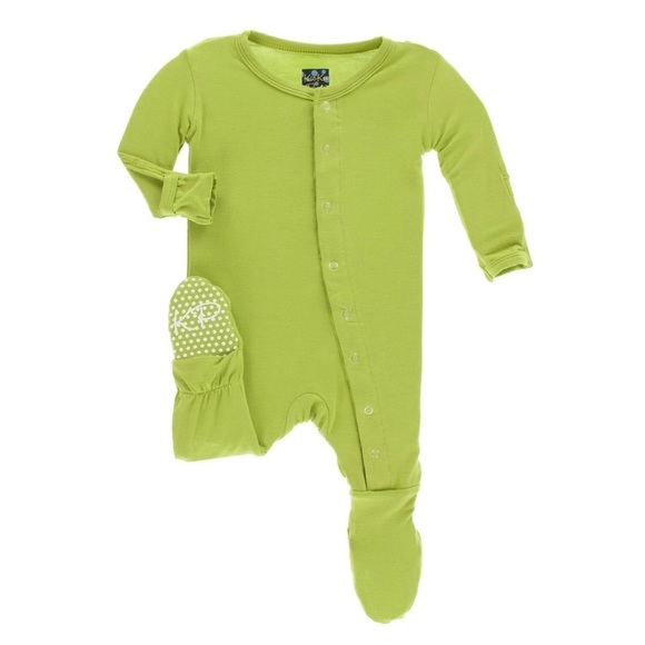 Kickee Pants Footie with Snaps in Pond Bamboo Signature Blend onesie size 4 - Picture 1 of 7